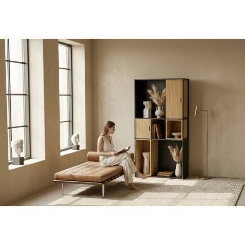 REGAŁ NA KSIĄŻKI METALOWE DREWNO LITE DĄB JESION OLCHA RNK-161